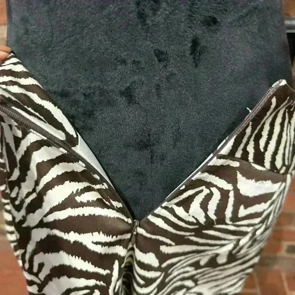 Soft Works Zebra Print Pencil Skirt Brown Cream Stretch Midi Chic Classy Slim 8 - Picture 8 of 16
